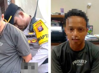 Polisi mengamankan terduga pelaku mengintip kos perempuan di Jalan G Obos XII Palangka Raya