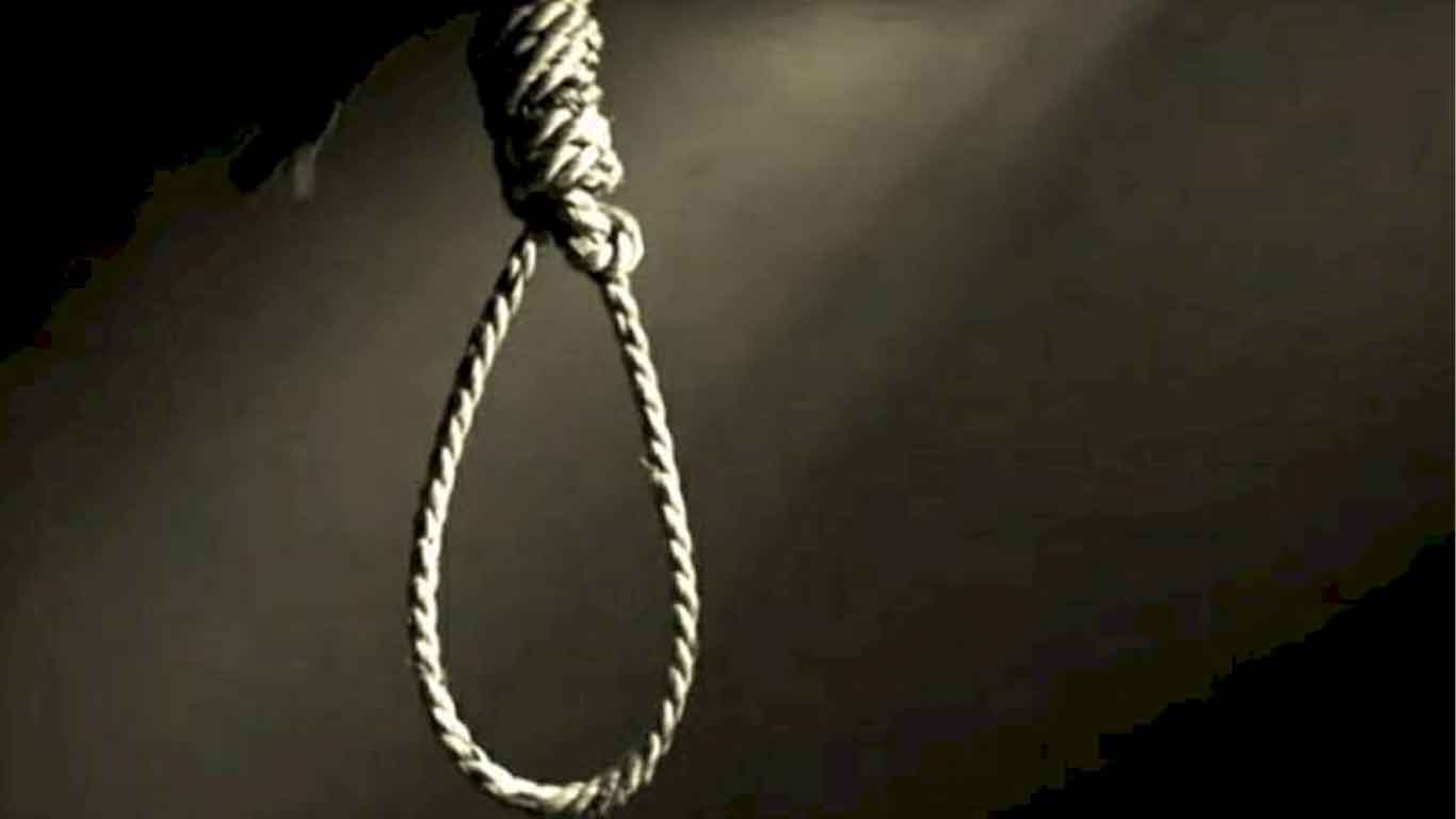 Ilustrasi tali gantungan yang terpasang di dalam ruangan, menggambarkan suasana duka dan peristiwa tragis.