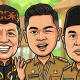 Foto karikatur Agustiar Sabran, Reza Prabowo, dan Sugianto Sabran terkait gugatan Citizen Lawsuit di Kalimantan Tengah.
