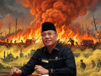 Foto anggota DPRD Kota Palangka Raya Hasan Busyairi sedang memberikan pernyataan terkait karhutla di Palangka Raya.