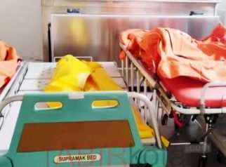 Foto kantong jenazah korban pembunuhan keluarga Barito Utara berada di RSUD Muara Teweh, Kabupaten Barito Utara.