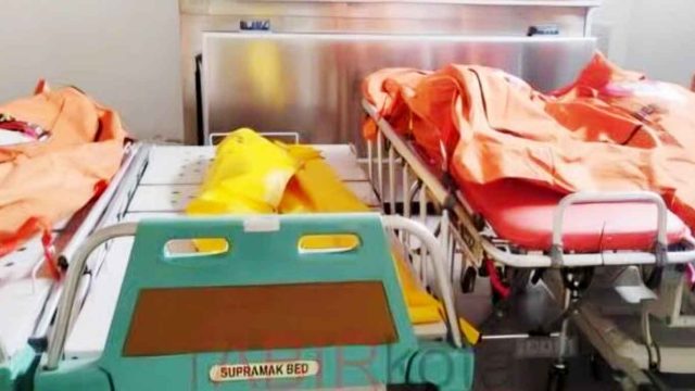 Foto kantong jenazah korban pembunuhan keluarga Barito Utara berada di RSUD Muara Teweh, Kabupaten Barito Utara.