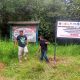 Foto plang penyitaan Satgas PKH terpasang di areal perkebunan sawit PT BJAP di Kecamatan Seruyan Tengah