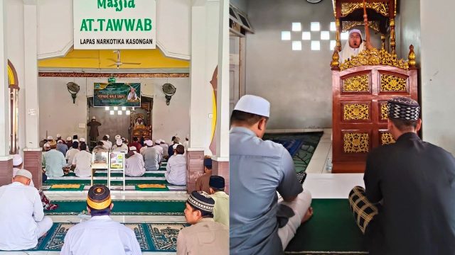 Foto Ustadz Achmad Arbani sedang memberikan ceramah di Lapas Narkotika Kasongan