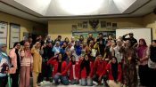 Peserta mengikuti pelatihan pengelolaan kolam ikan dan greenhouse di Desa Tinggimae.