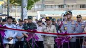 Suasana peluncuran pembangunan Dermaga Waterfront City di tepian Sungai Kapuas