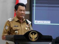 Bupati Seruyan Ahmad Selanorwanda saat memberikan sambutan dalam acara BKPSDM Seruyan pada Agustus 2026.