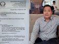 Kolase bukti tanda terima pengaduan Aryo Nugroho ke Dewan Adat Dayak Kalimantan Tengah dan foto Aryo Nugroho