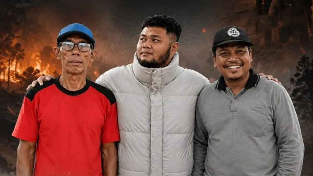 Tiga petugas dan relawan karhutla Kalimantan Tengah yang meninggal dunia, dari kiri: Ahmadin, Aries Sutio Luthfil Hadi, dan Akhmad Rizani.