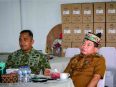 Bupati Kapuas HM Wiyatno mengikuti evaluasi penanganan karhutla bersama Dandim 1011/KLK Letkol Inf. Deky Febrianto.
