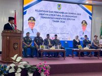 Bupati Seruyan Ahmad Selanorwanda memberikan arahan kepada 106 pejabat struktural seusai pelantikan di lingkungan Pemerintah Kabupaten Seruyan.