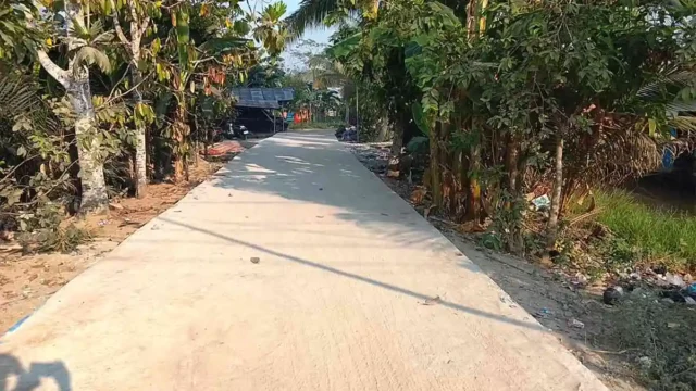 Pembangunan jalan di Desa Bunga Mawar, Kecamatan Pulau Petak, melalui Program Satu Miliar Satu Desa.